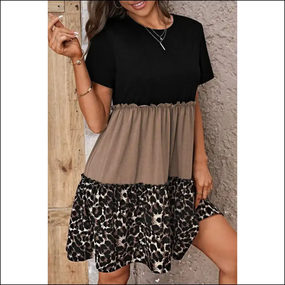 Jungle Green Leopard Print: Dress Like you Own the Zoo π Needful Things - Light French Beige / s - Short Dresses on Sale Worldwide Shipping
