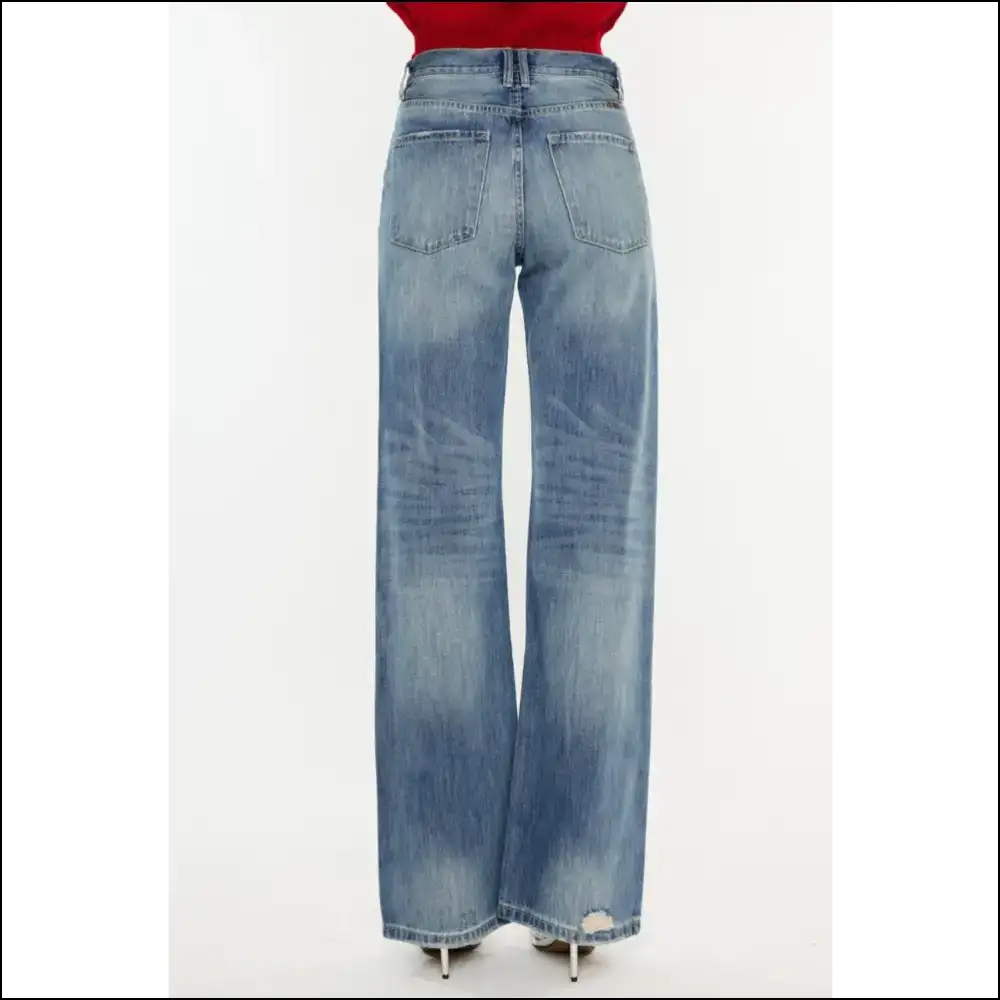 Kancan Distressed High Waist Bootcut Jeans: Feel Fabulous & Slightly Dangerous ππβ¨ - Jeans on Sale Worldwide Shipping