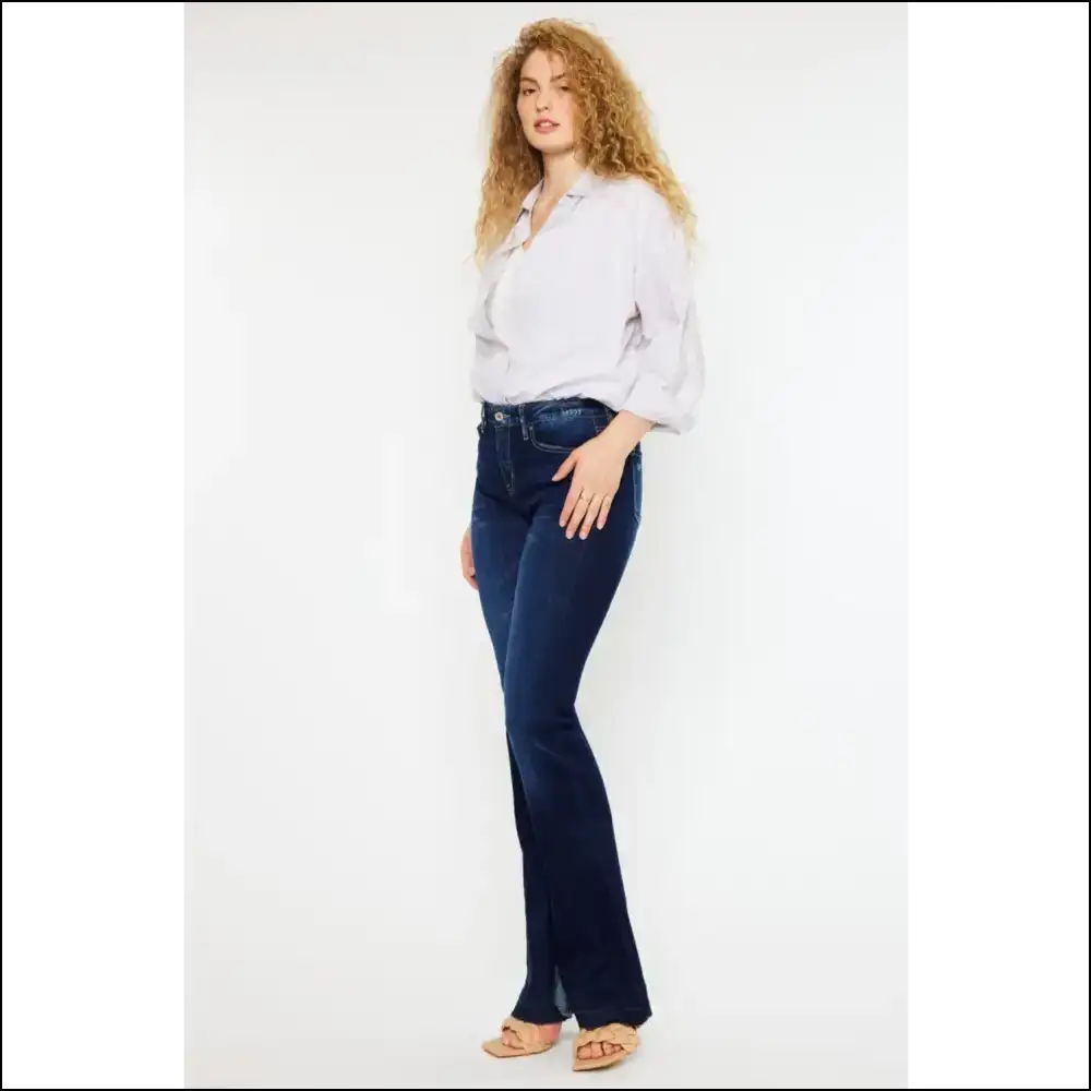 Kancan Mid Rise Slim Flare Jeans: where Confidence Meets Dark Comedy! ๐ - Jeans on Sale Worldwide Shipping