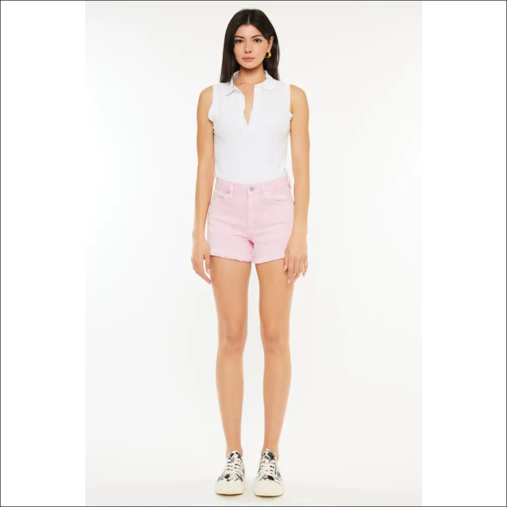 Kancan Raw Hem High Waist Denim Shorts - on Sale Worldwide Shipping