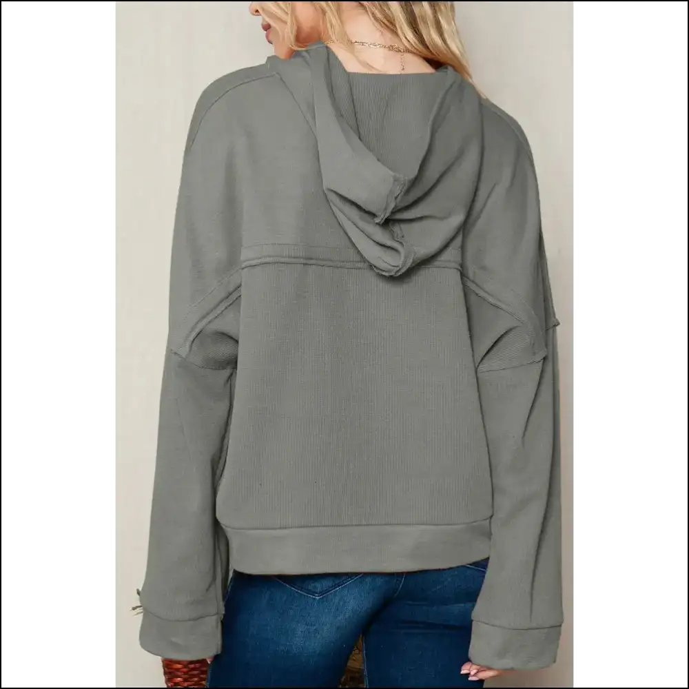 Khaki Casual Button Seam Hoodie: so Comfy It’s Chic Needful Things - Sweatshirts & Hoodies on Sale Worldwide Shipping