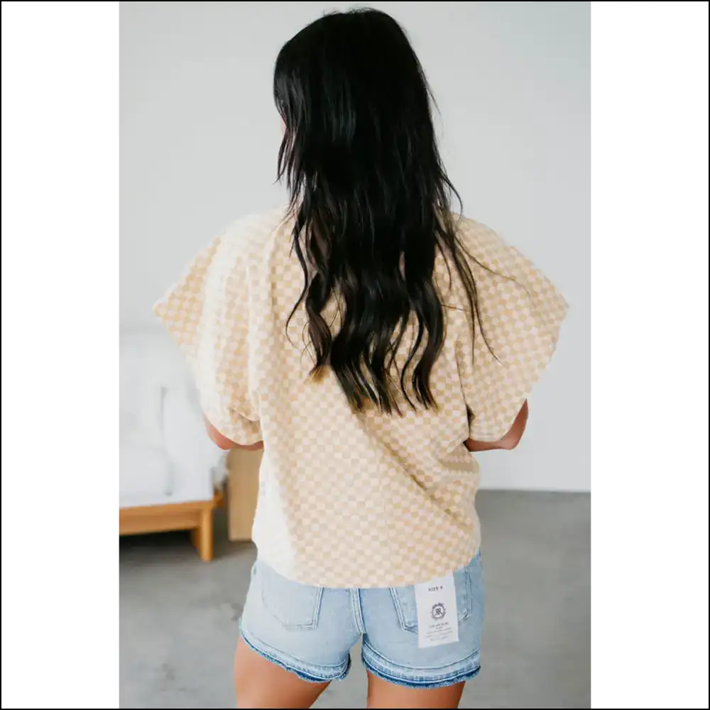 Khaki Checkered Batwing: Finally a Shirt that Gets my Hump ๐ - Plus Size Tops on Sale Worldwide Shipping