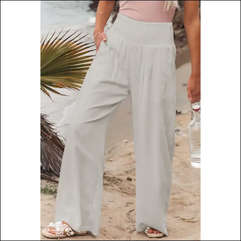 Khaki Pants: Wide Leg High Waist Zero Regrets! Needful Things π - White / s - Pants on Sale Worldwide Shipping