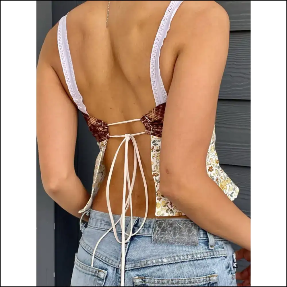 Lace Detail Floral Sweetheart Neck Cami - Tank Tops on Sale Worldwide Shipping