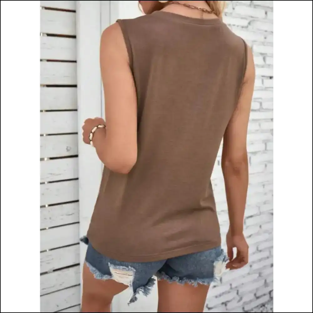 Lace Detail Round Neck Tank - Effortlessly Chic - Tops on Sale Worldwide Shipping