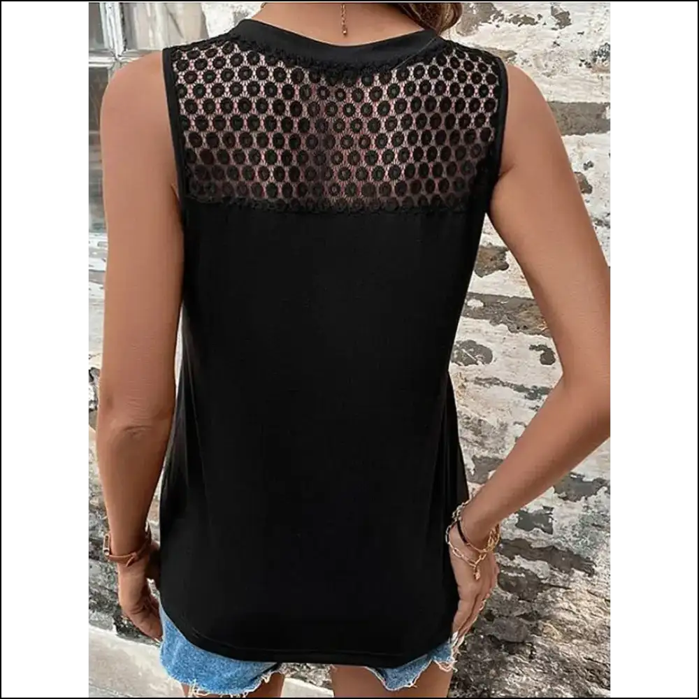 Lace Detail V-neck Tank Top - Tops on Sale Worldwide Shipping