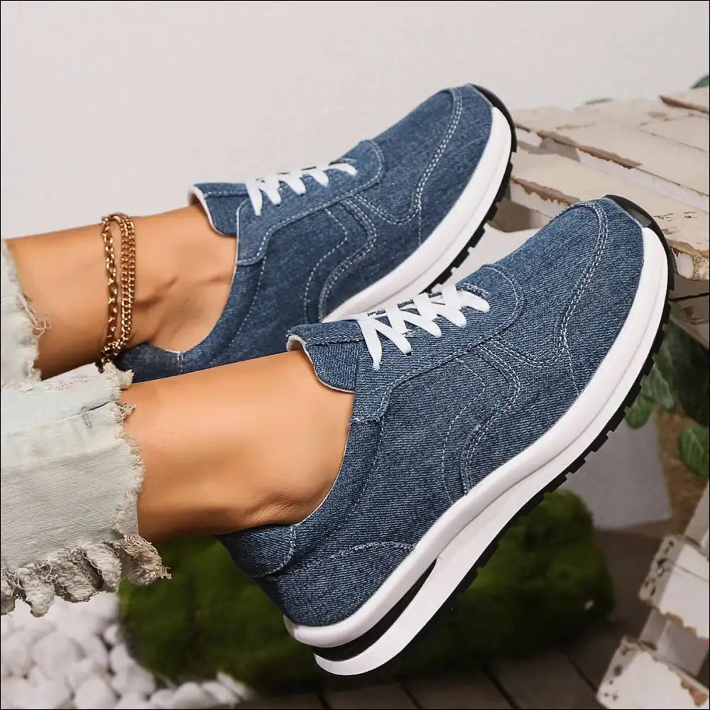 Lace Up Canvas Athletic Shoes: Sporty & Stylish - Shoes on Sale Worldwide Shipping