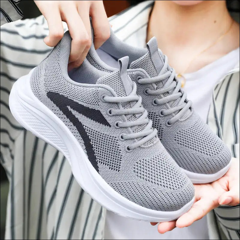Lace Up Mesh Breathable Athletic Shoes for Women - Gray / 36(us5) - on Sale Worldwide Shipping