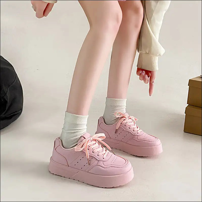 Lace Up Platform Athletic Sneakers - Elevate your Style! - Shoes on Sale Worldwide Shipping