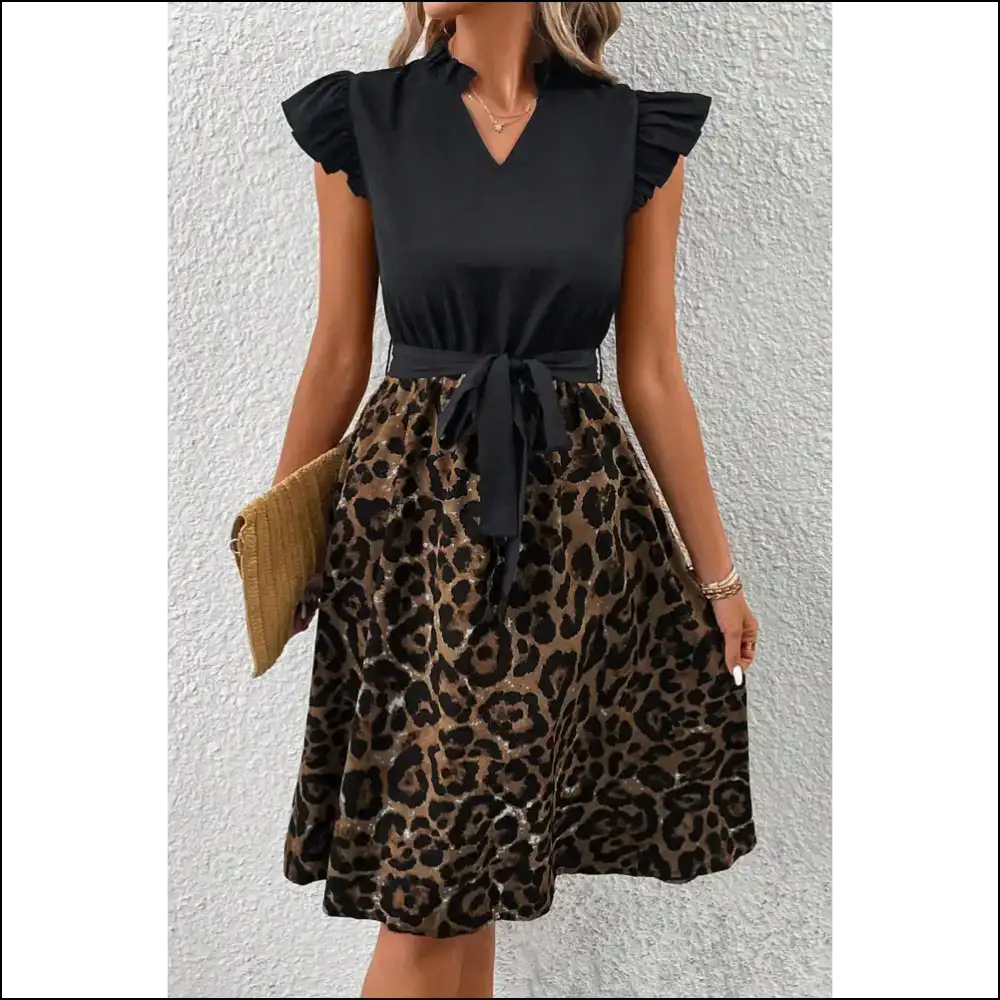 Leopard Print Flutter Sleeve: so Good Itβs Almost Illegal π - Midi Dresses on Sale Worldwide Shipping