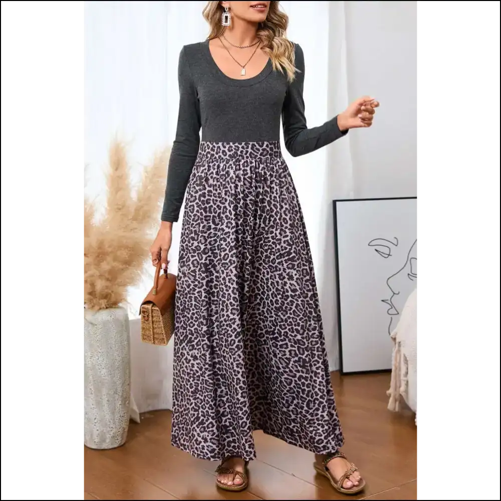 Leopard Print Maxi Dress: Unleash your Inner Queen! 👑 Needful Things - Black / s - Dresses on Sale Worldwide Shipping