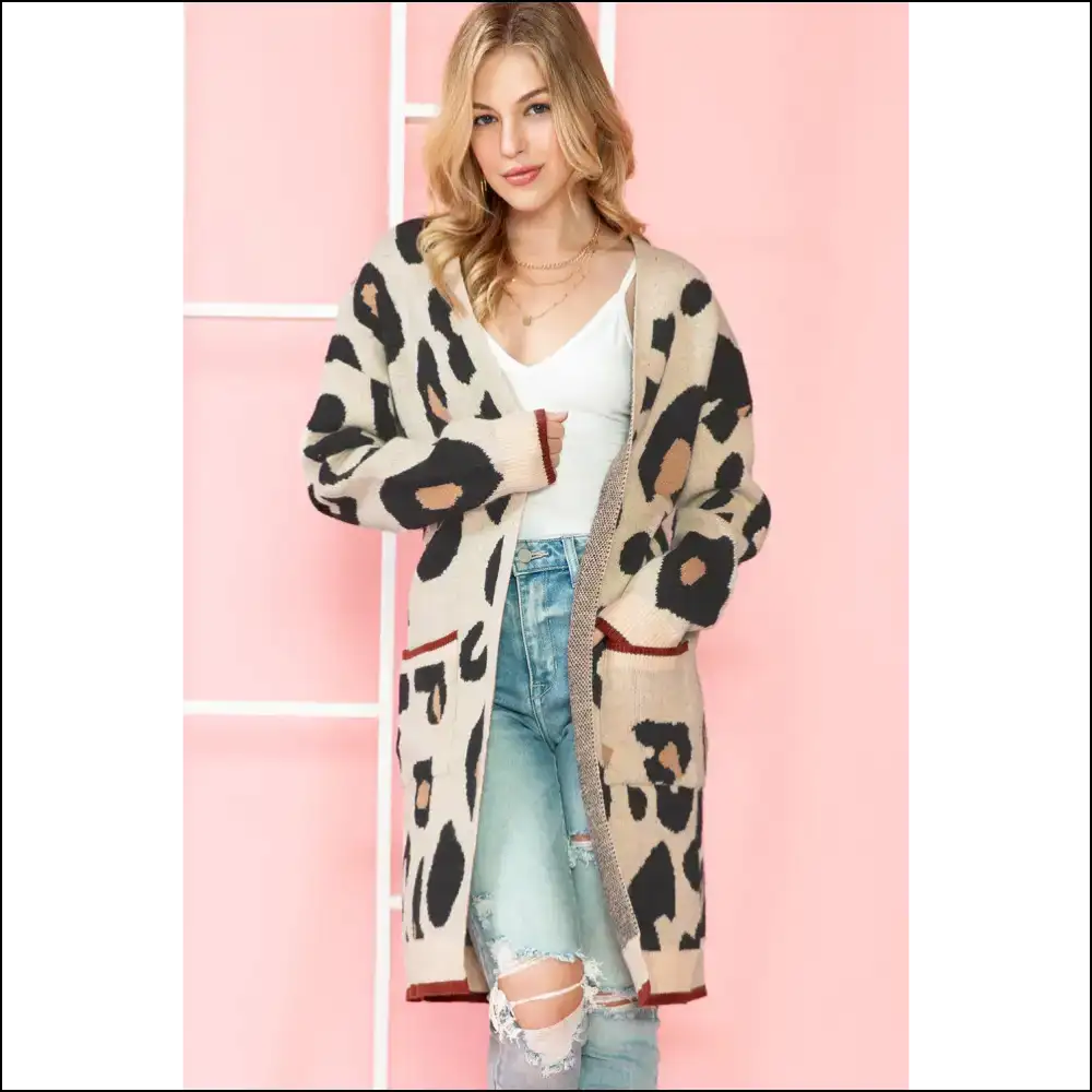Leopard Print Open Cardigan: Needful Things Lets your Inner Cougar out 🐆 - s - Cardigans on Sale Worldwide Shipping