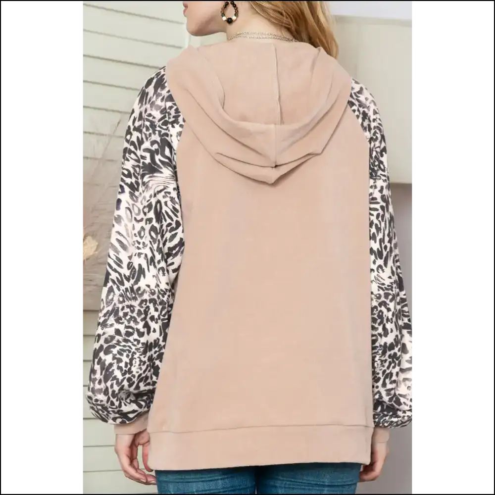 Leopard Print Raglan Sleeve Henley: from Couch Potato to Queen of the Concrete Jungle ππ - Sweatshirts & Hoodies on Sale Worldwide Shipping