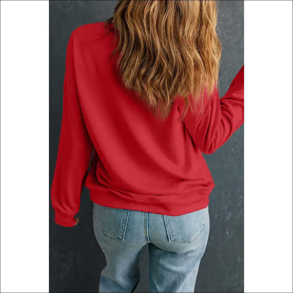 Letter Graphic Round Neck Long Sleeve Sweatshirt - Sweatshirts & Hoodies on Sale Worldwide Shipping