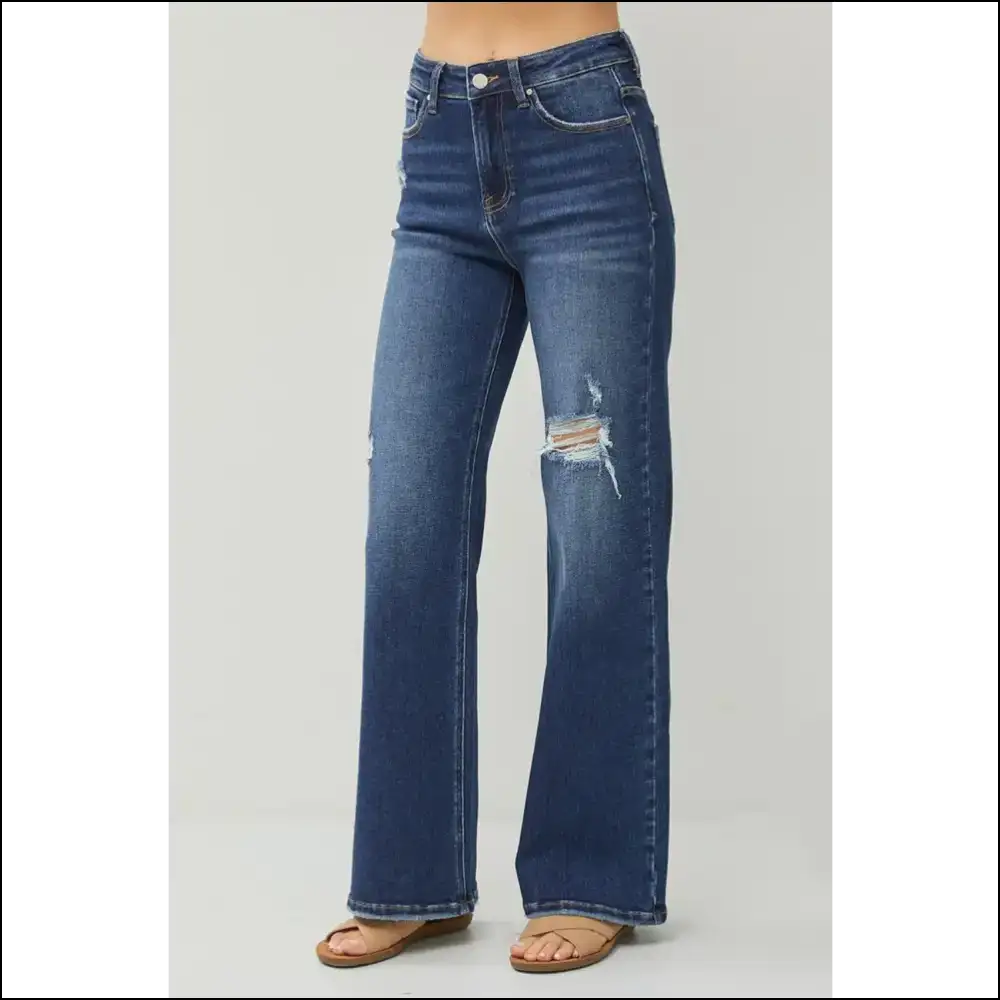 Level Up your Rebel Style with High Rise Distressed Wide Leg Jeans ππ - on Sale Worldwide Shipping