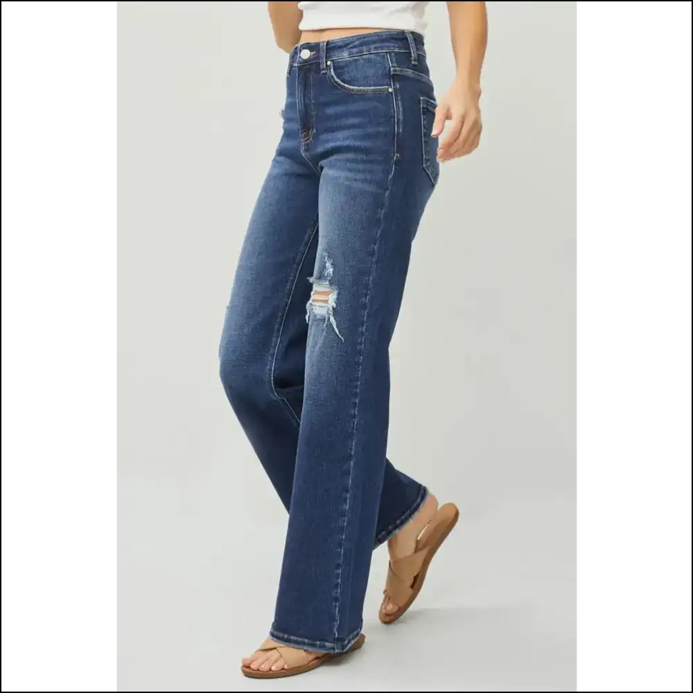 Level Up your Rebel Style with High Rise Distressed Wide Leg Jeans ππ - on Sale Worldwide Shipping