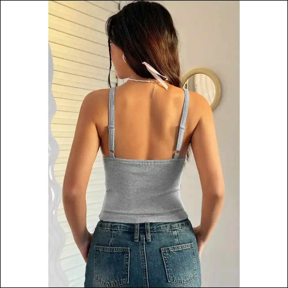 Light Grey Twist Cami: Slay Repeat! π Needful Things - Camisoles Tank Tops on Sale Worldwide Shipping
