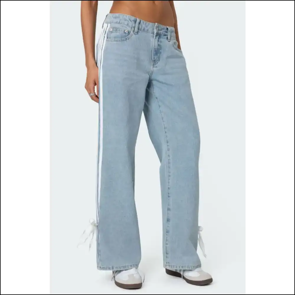 Loose Fit Jeans: Embrace Comfort and Stripes with Serious Sass! π - Light Blue / l - Jeans on Sale Worldwide Shipping