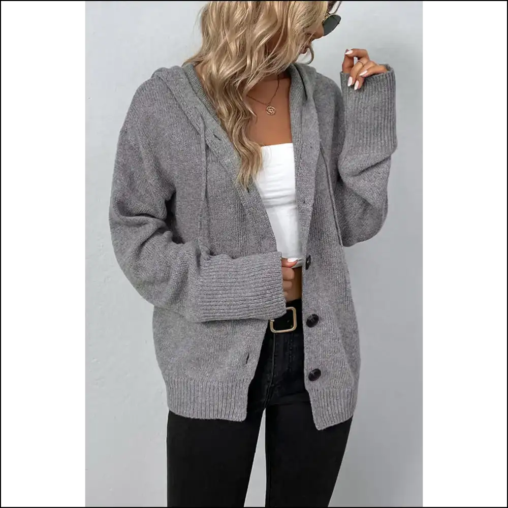 Medium Grey Hooded Cardigan: Finally a Sweater that Gets me 🤪 Needful Things - Black / s - Cardigans on Sale Worldwide Shipping