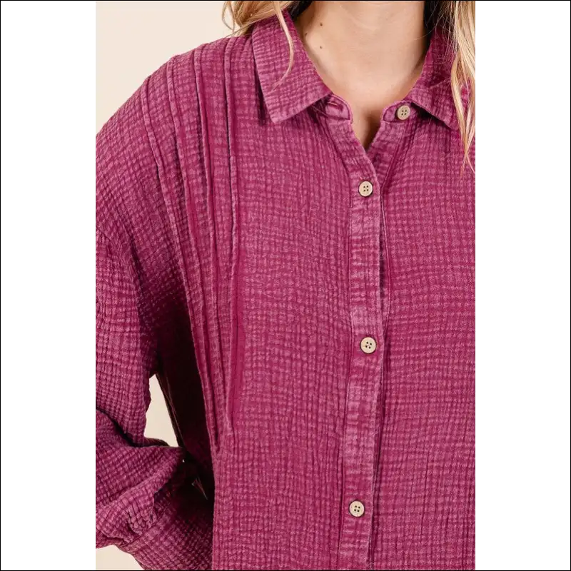 Chic Mineral Wash Ruffle Midi Shirt Dress - Dresses on Sale Worldwide Shipping
