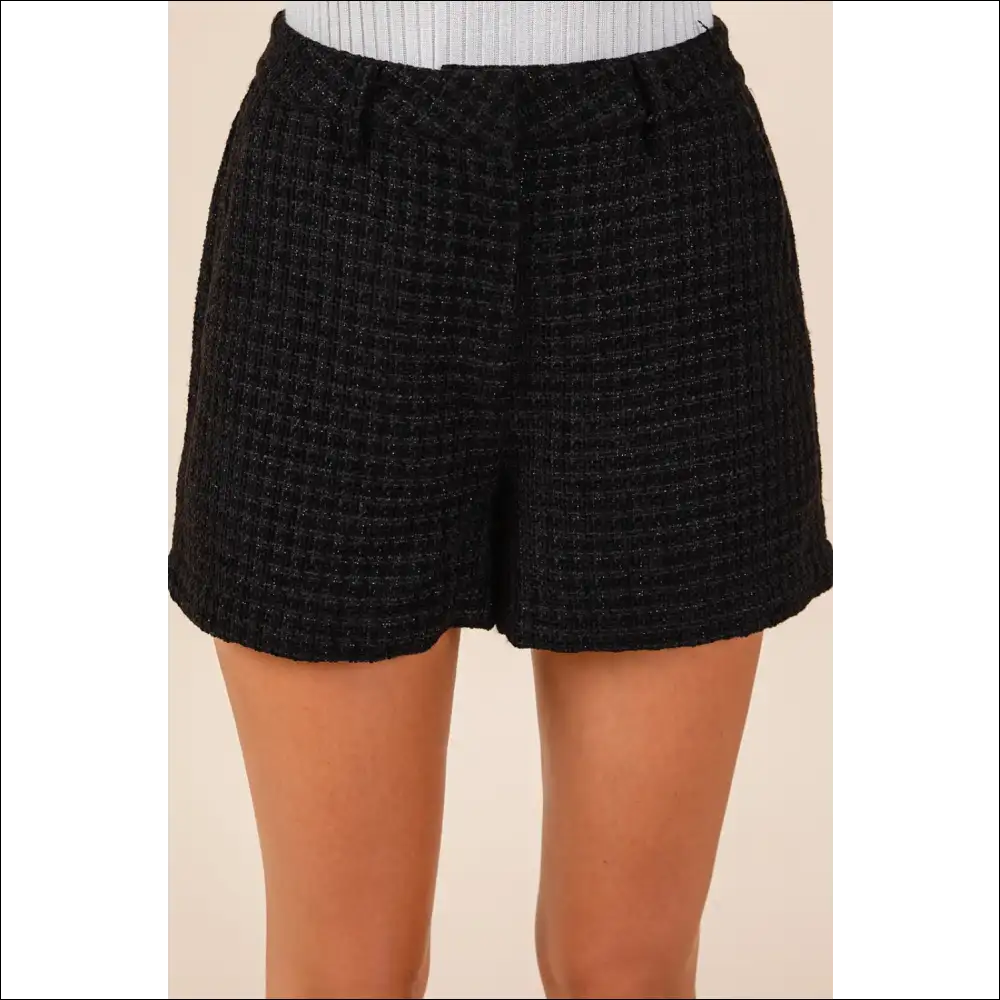 Tweed Chic Classic Shorts with Side Pockets - on Sale Worldwide Shipping