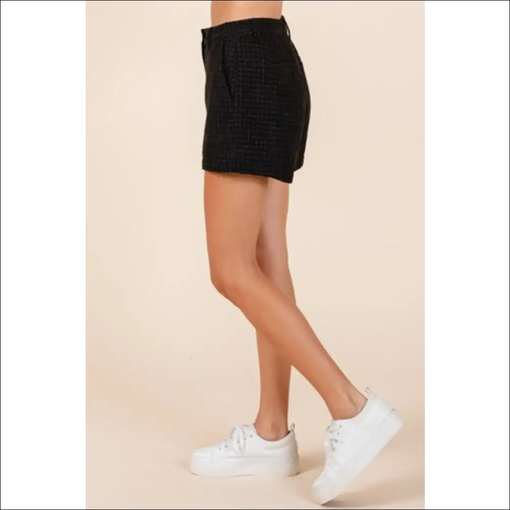 Tweed Chic Classic Shorts with Side Pockets - on Sale Worldwide Shipping