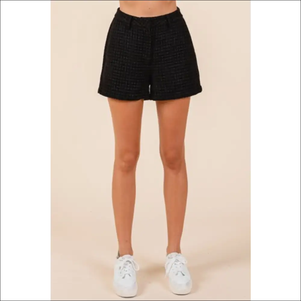 Tweed Chic Classic Shorts with Side Pockets - on Sale Worldwide Shipping