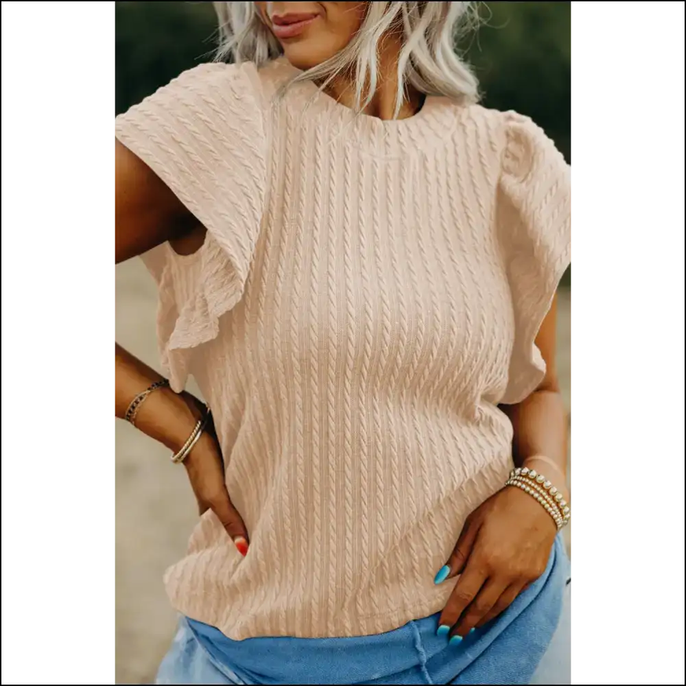 Moonlight Jade Ruffle Top Needful Things Wardrobe Savior - Blouses on Sale Worldwide Shipping