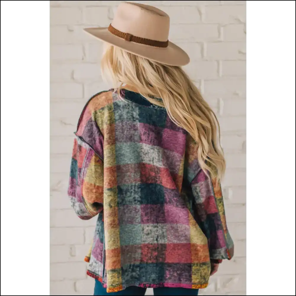 Multicolor Brushed Checked Shacket: so Cozy Itβs Basically Legal π Needful Things - Jackets Outerwear on Sale Worldwide Shipping
