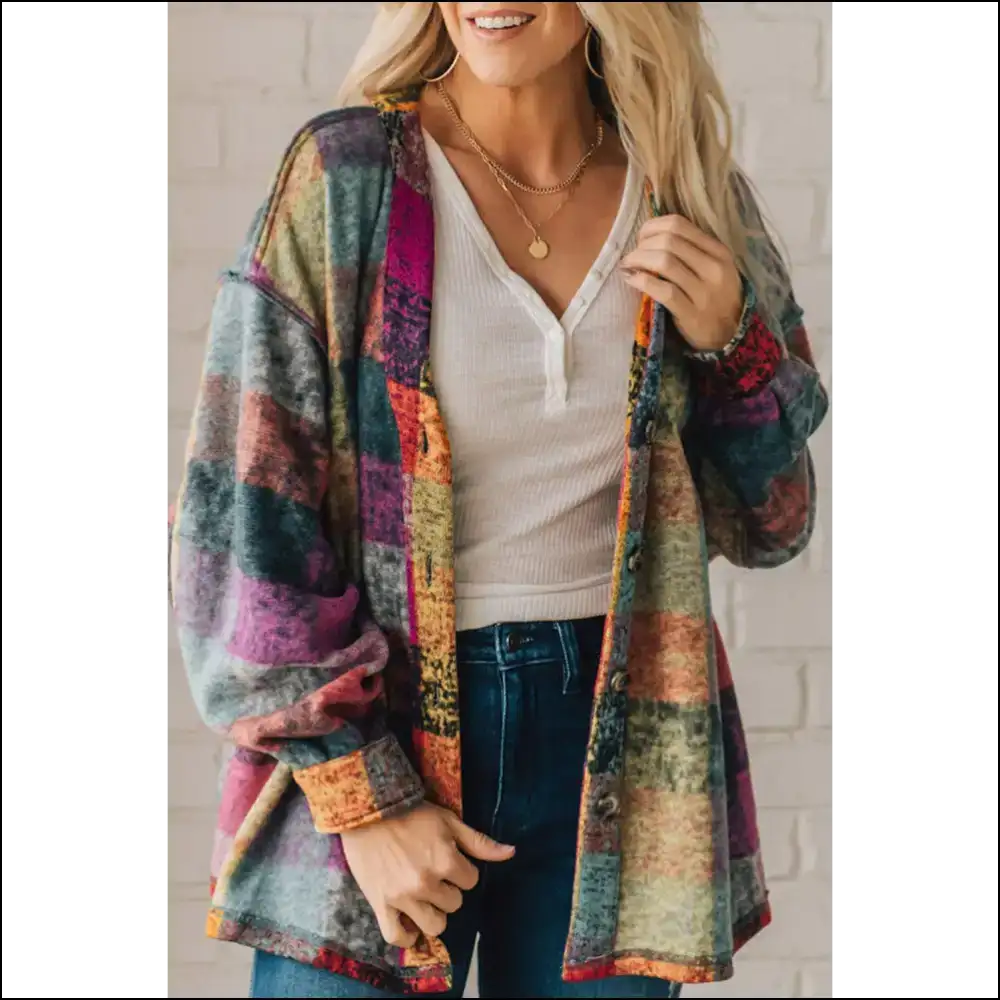 Multicolor Brushed Checked Shacket: so Cozy Itβs Basically Legal π Needful Things - s - Jackets Outerwear on Sale Worldwide Shipping