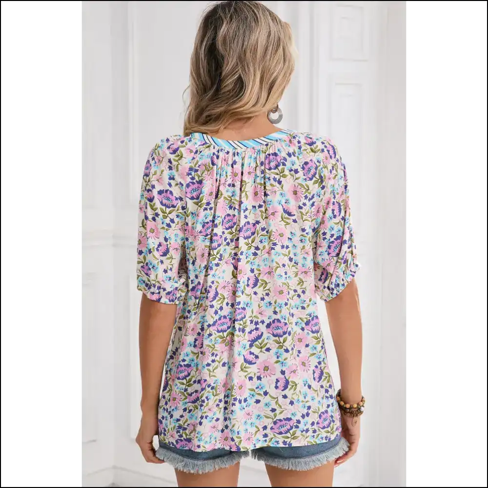 Multicolour Boho Floral: from Basic to Boujee Blouse Needful Things 🌺 - Blouses on Sale Worldwide Shipping