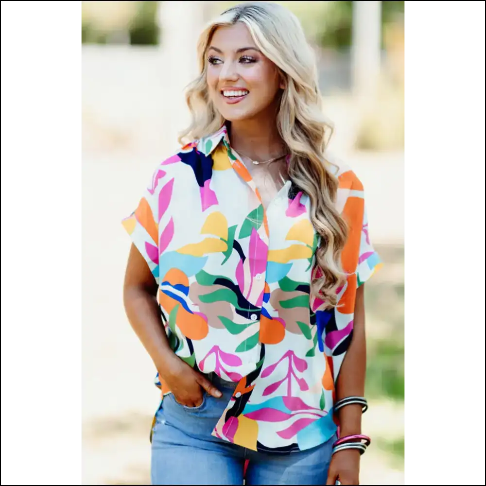 Needful Things: Abstract Le Print Blouse - Ditch the Beige Embrace Le! ๐๐ - Blouses on Sale Worldwide Shipping