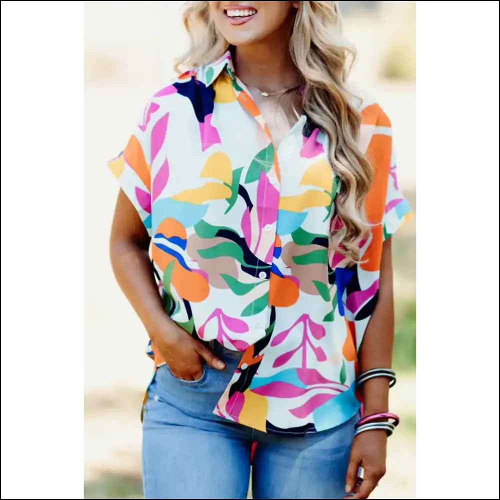 Needful Things: Abstract Le Print Blouse - Ditch the Beige Embrace Le! ๐๐ - Multicolour / s - Blouses on Sale Worldwide Shipping