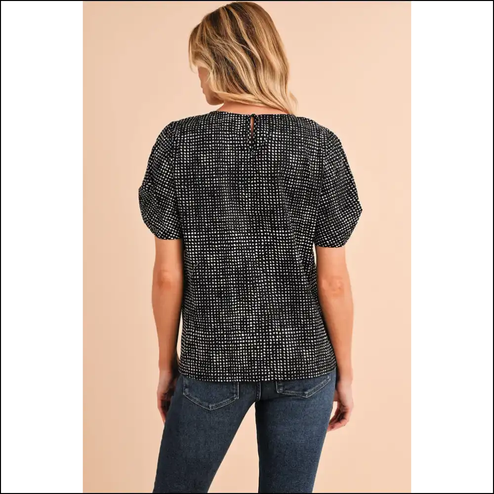 Needful Things: Black Dotted Puff Sleeve of Doom! π - Blouses on Sale Worldwide Shipping