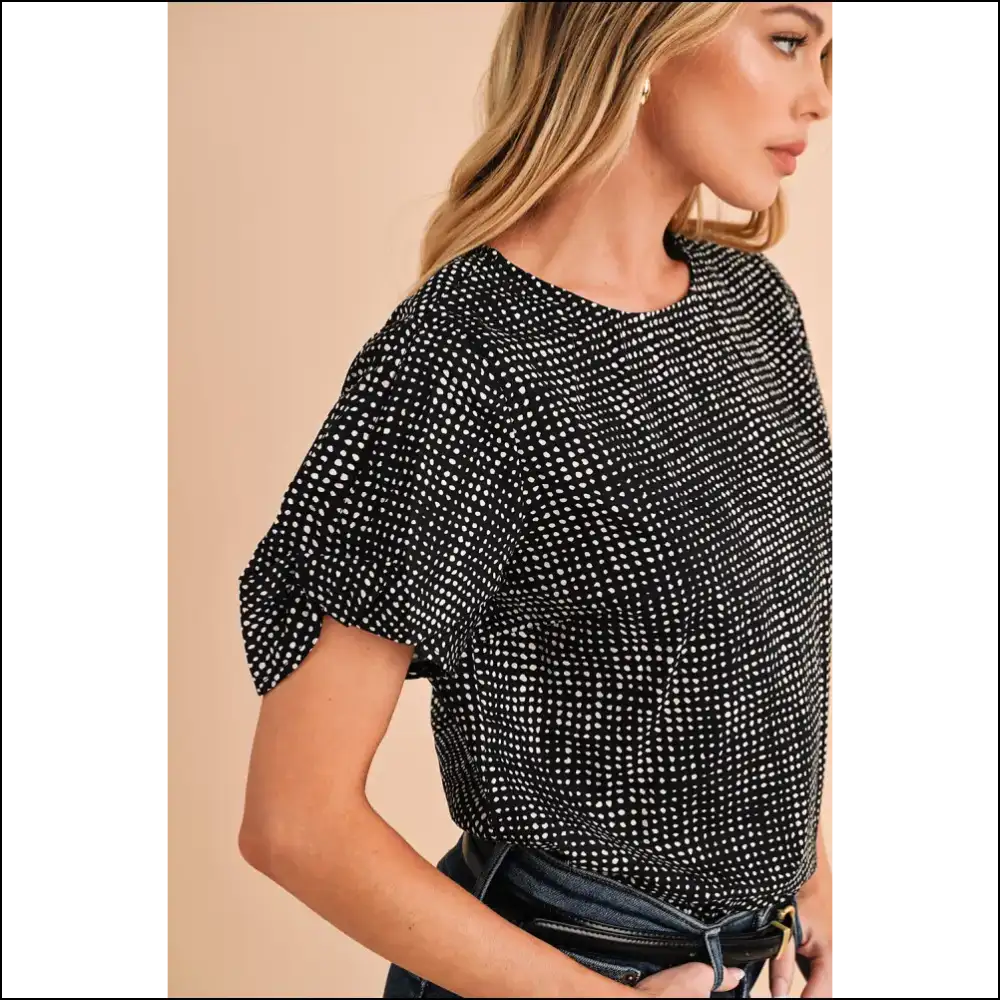 Needful Things: Black Dotted Puff Sleeve of Doom! π - Blouses on Sale Worldwide Shipping