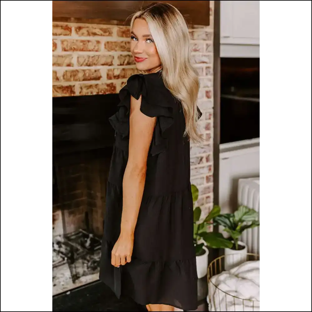 Needful Things: Black Floral Embroidered Dress β Prepare for Compliments! ππΈ - Short Dresses on Sale Worldwide Shipping