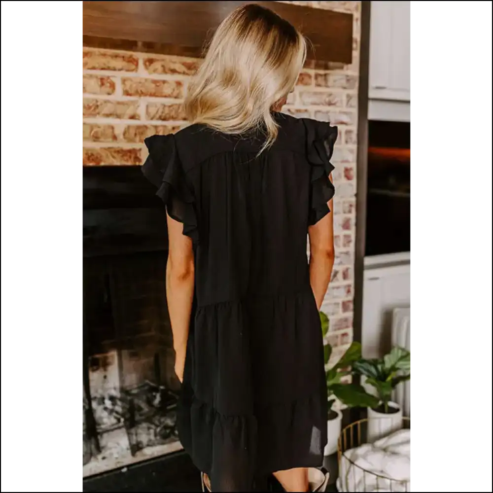 Needful Things: Black Floral Embroidered Dress β Prepare for Compliments! ππΈ - Short Dresses on Sale Worldwide Shipping