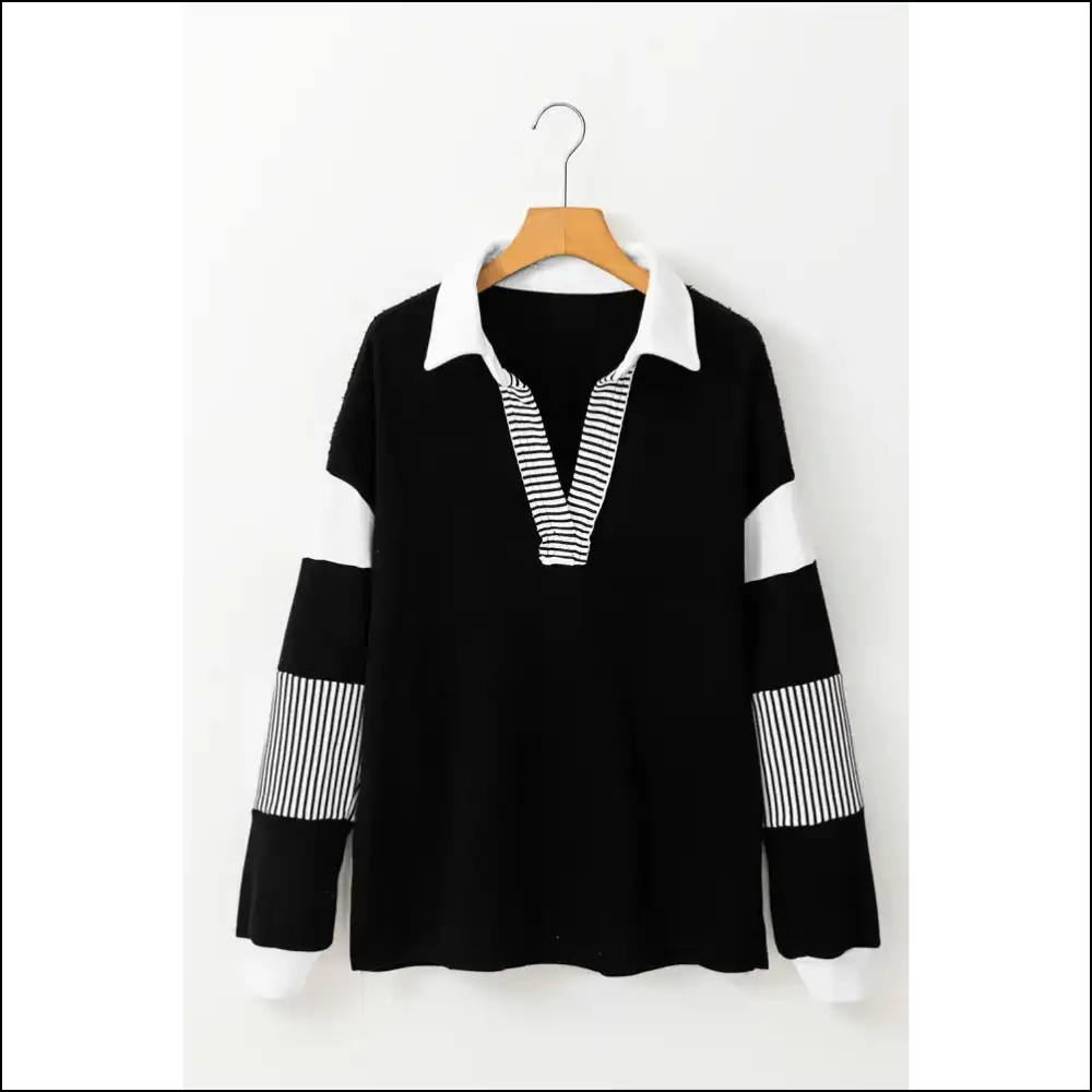 Needful Things: Blue Striped Patchwork Sweatshirt - Wardrobe Savior 🦸♀️ - Sweatshirts & Hoodies on Sale Worldwide Shipping
