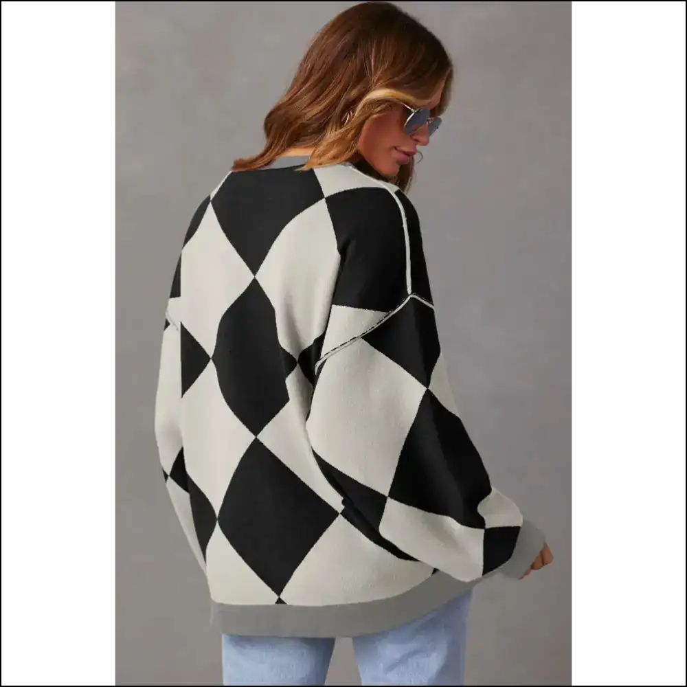 Needful Things Chic Black Checkered Cardigan: Dressed to Chill 🖤 - Cardigans on Sale Worldwide Shipping