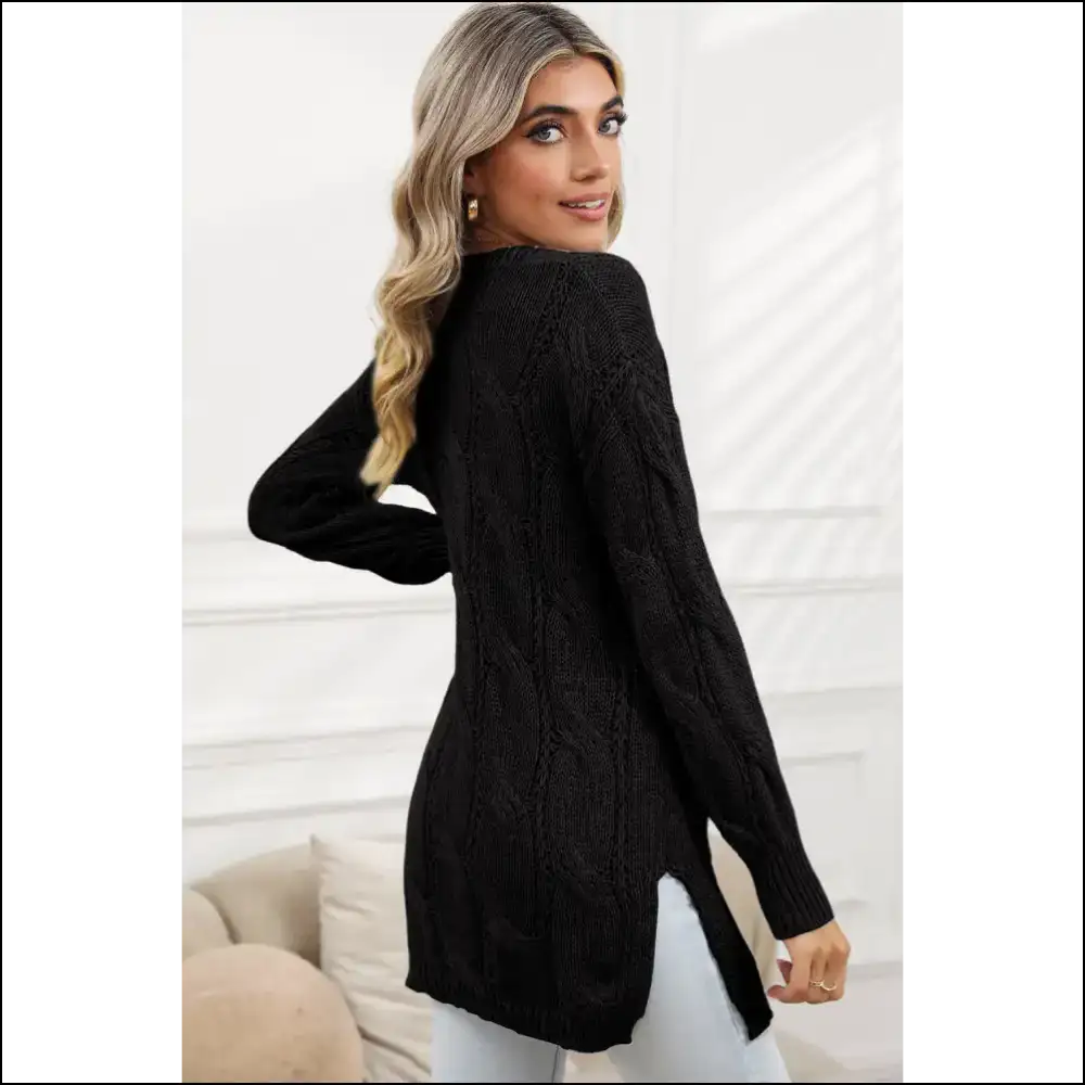 Needful Things: Chic Black Ribbed Knit Cardigan β Bow Down Bitches! ππ€ - Cardigans on Sale Worldwide Shipping