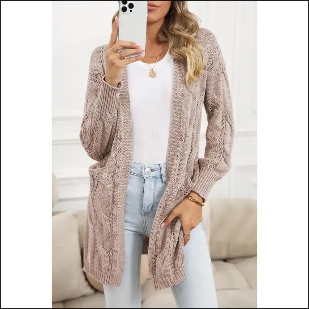 Needful Things: Chic Black Ribbed Knit Cardigan β Bow Down Bitches! ππ€ - Apricot / s - Cardigans on Sale Worldwide Shipping