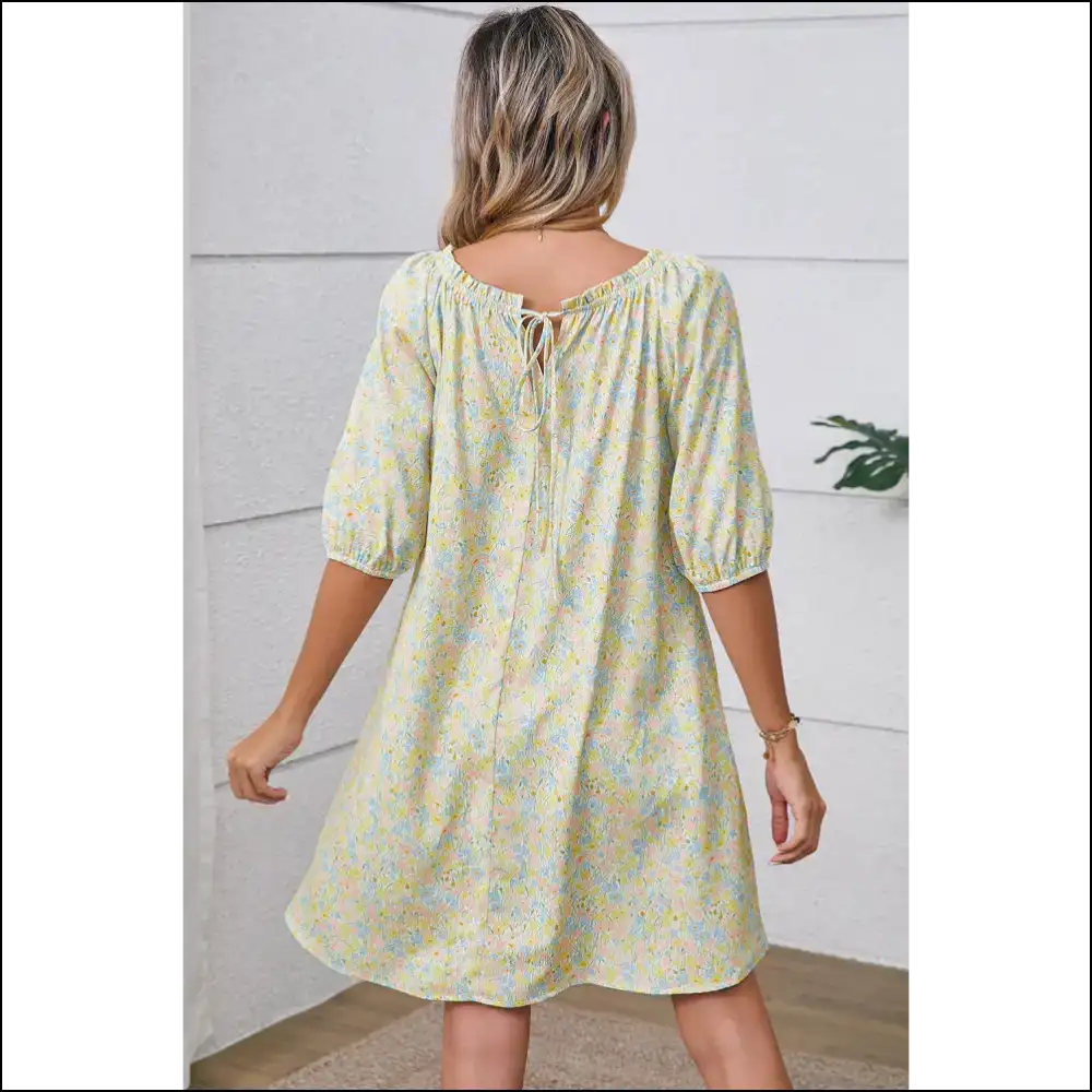Needful Things: Chic Green Floral Mini Dress โ Warning: May Cause Excessive Compliments ๐ - Short Dresses on Sale Worldwide Shipping