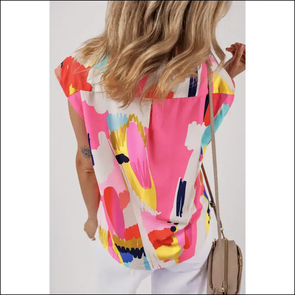 Needful Things Chic Multicolour Abstract Print Shirt Alert - Blouses on Sale Worldwide Shipping