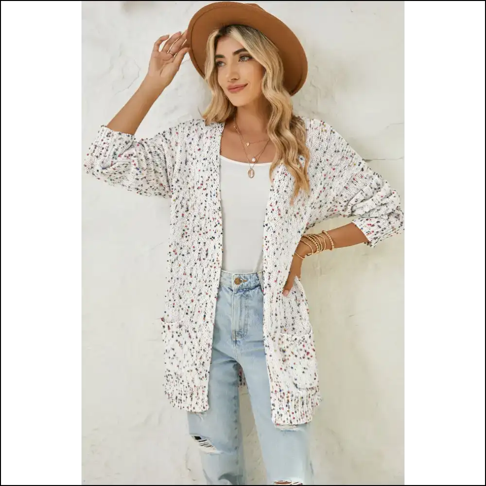Needful Things: Chic White Dotted Cardigan - Polka Dotty I’m Knot Kidding! 🤪 - Cardigans on Sale Worldwide Shipping