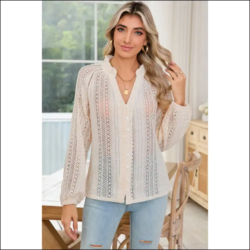 Needful Things: Chic White Frill Blouse โ so Frilly Itโs Practically Illegal ๐ - Blouses on Sale Worldwide Shipping