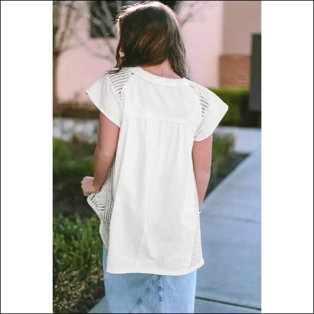 Needful Things: Chic White Hollow Knit Goddess Tunic - Blouses on Sale Worldwide Shipping