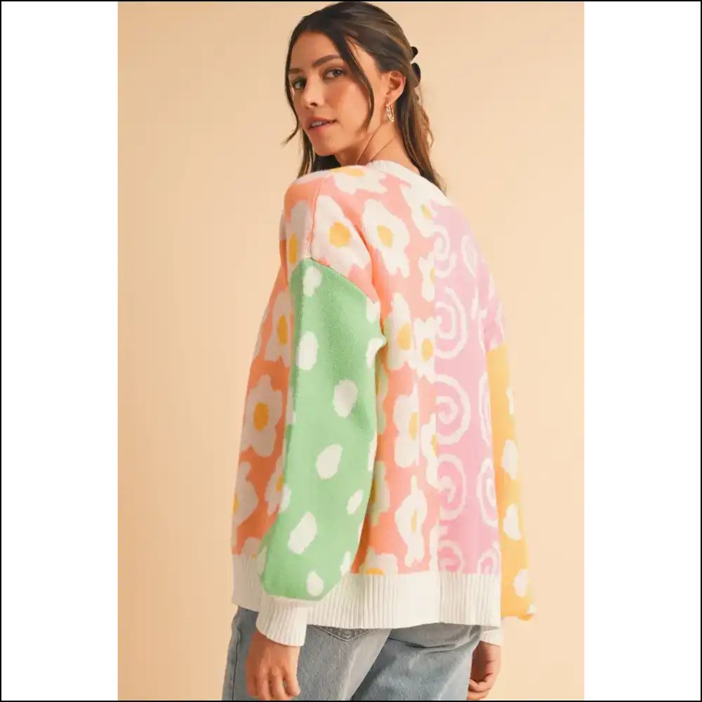 Needful Things: Dotted Print Colorblock Open Cardigan – Fashion! 🌼💀 - Cardigans on Sale Worldwide Shipping