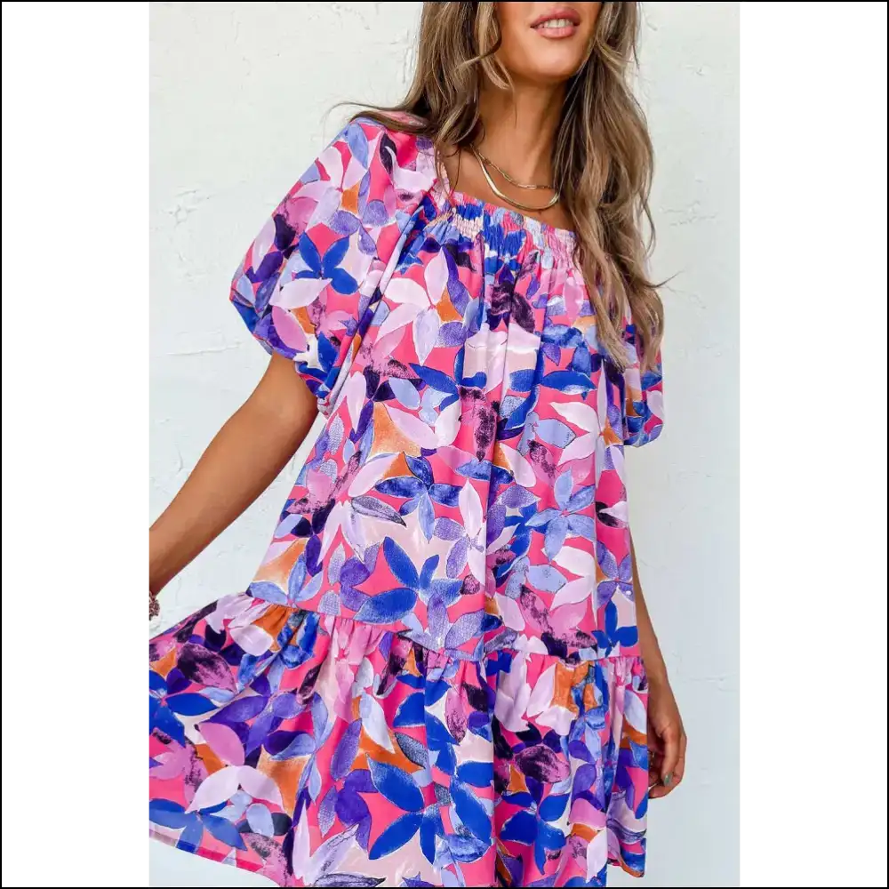 Needful Things: Flirty Purple Flower Mini Dress β Goddess ππ - s - Short Dresses on Sale Worldwide Shipping