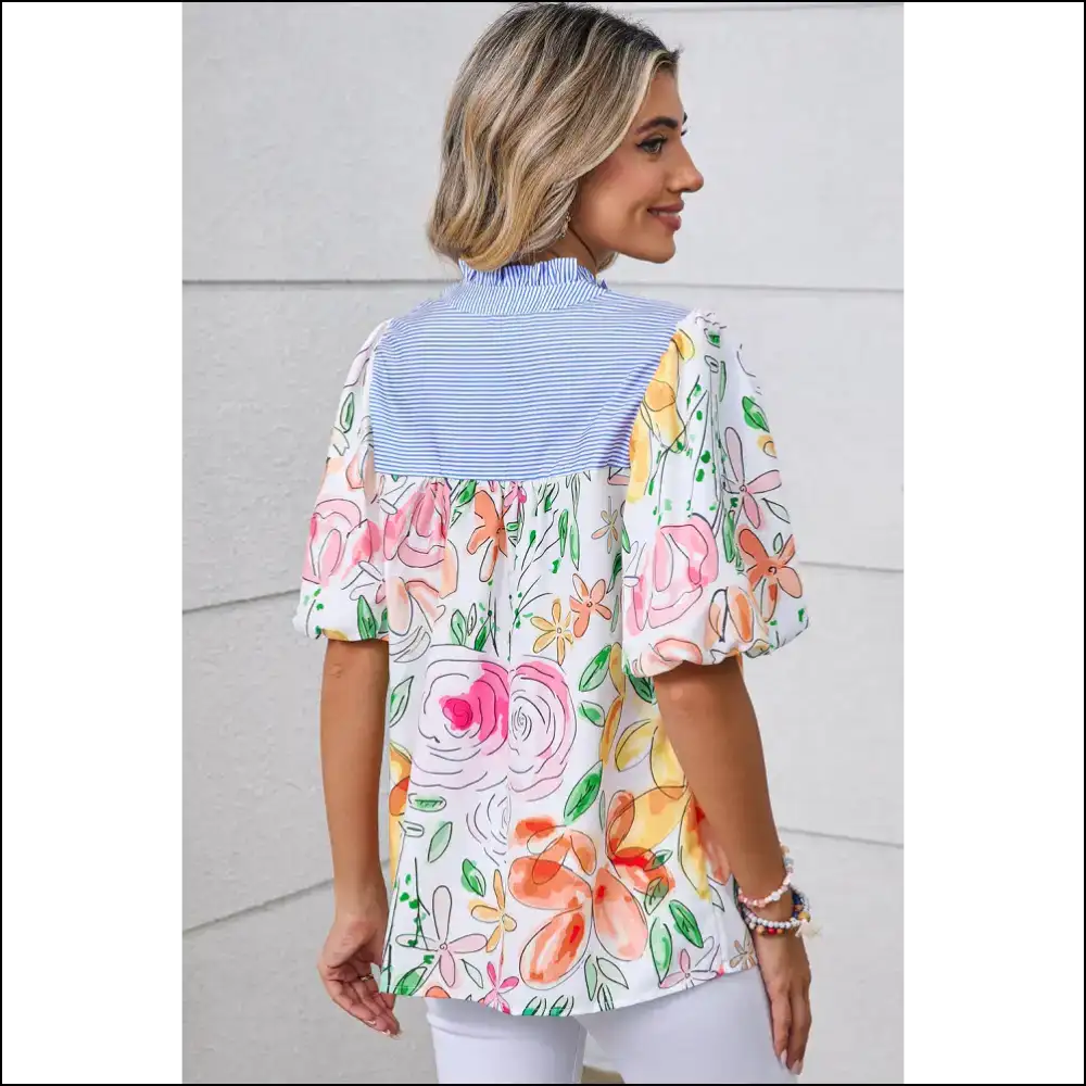 Needful Things: Floral Print Frenzy you Multicolour Disaster! ๐ - Blouses on Sale Worldwide Shipping