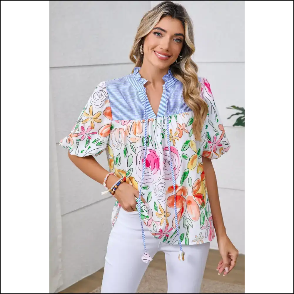 Needful Things: Floral Print Frenzy you Multicolour Disaster! ๐ - Blouses on Sale Worldwide Shipping